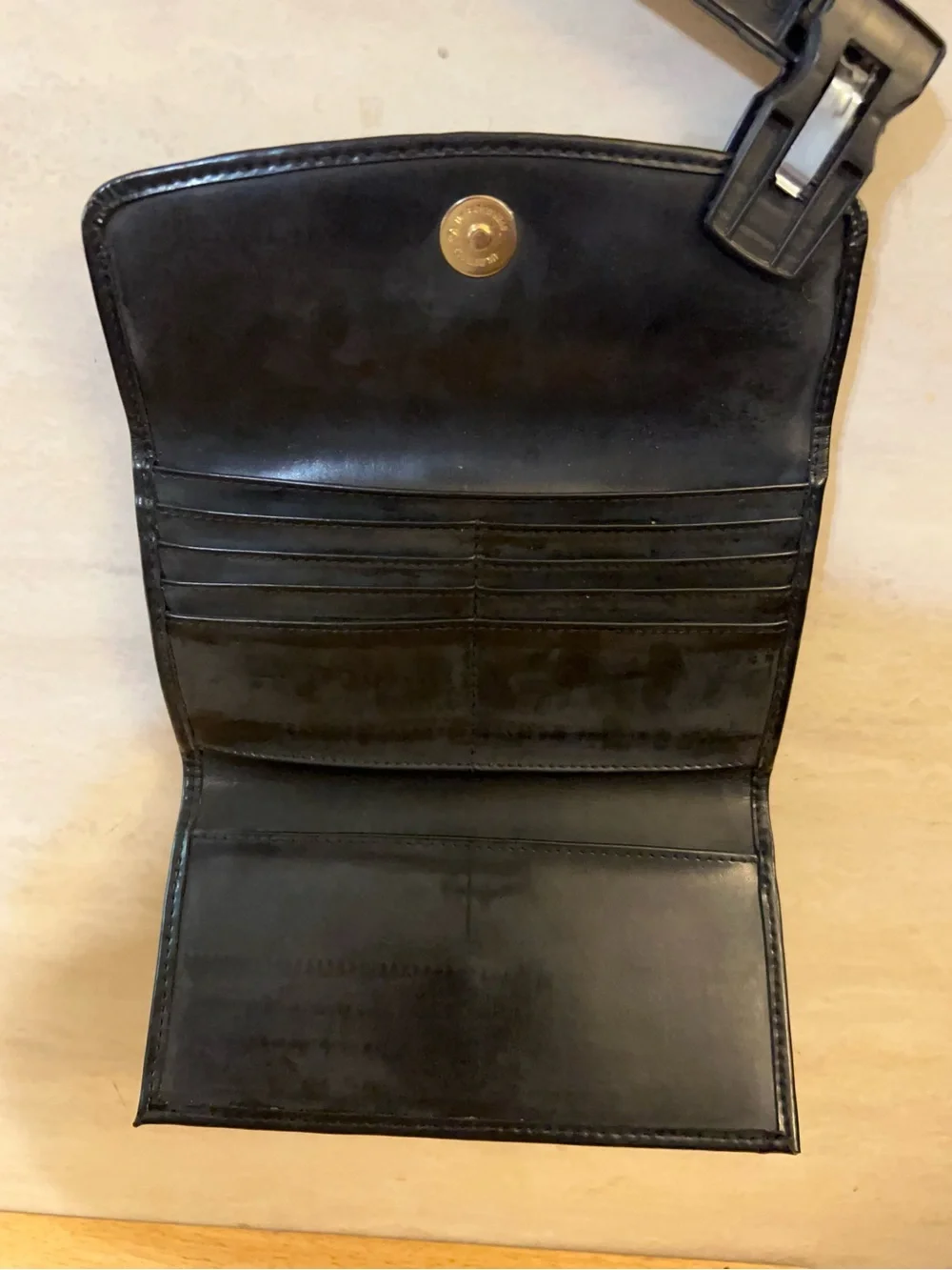 Vintage Black Leather Beverly Hills Polo Club  Polo Player Emblem